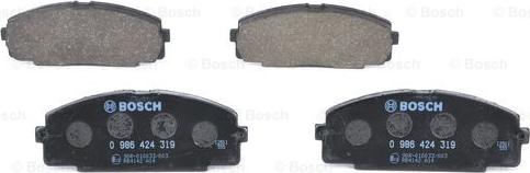 BOSCH 0 986 424 319 - Гальмівні колодки, дискові гальма avtolavka.club