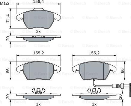 BOSCH 0 986 424 797 - Гальмівні колодки, дискові гальма avtolavka.club