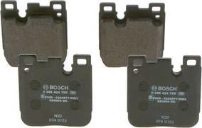 BOSCH 0 986 424 755 - Гальмівні колодки, дискові гальма avtolavka.club