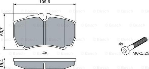 BOSCH 0 986 424 750 - Гальмівні колодки, дискові гальма avtolavka.club