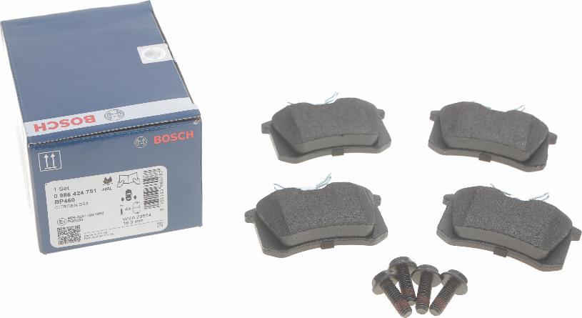 BOSCH 0 986 424 751 - Гальмівні колодки, дискові гальма avtolavka.club