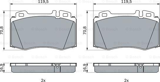 BOSCH 0 986 424 705 - Гальмівні колодки, дискові гальма avtolavka.club