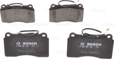 BOSCH 0 986 424 738 - Гальмівні колодки, дискові гальма avtolavka.club