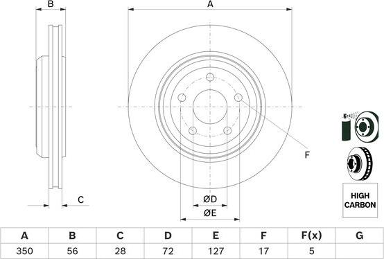 BOSCH 0 986 479 E92 - Гальмівний диск avtolavka.club