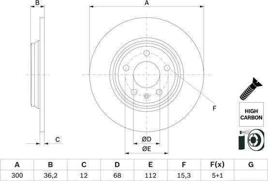 BOSCH 0 986 479 E33 - Гальмівний диск avtolavka.club