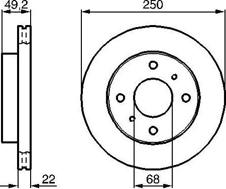 BOSCH 0986478361 - Гальмівний диск avtolavka.club