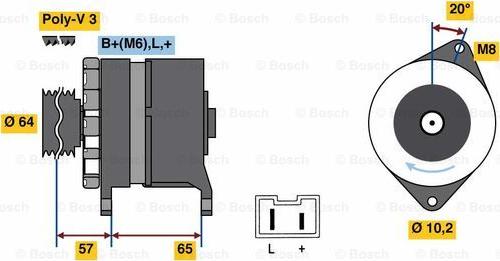 BOSCH 0 986 049 440 - Генератор avtolavka.club