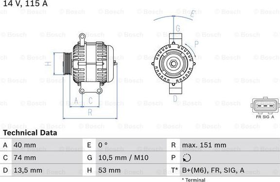 BOSCH 0 986 049 460 - Генератор avtolavka.club