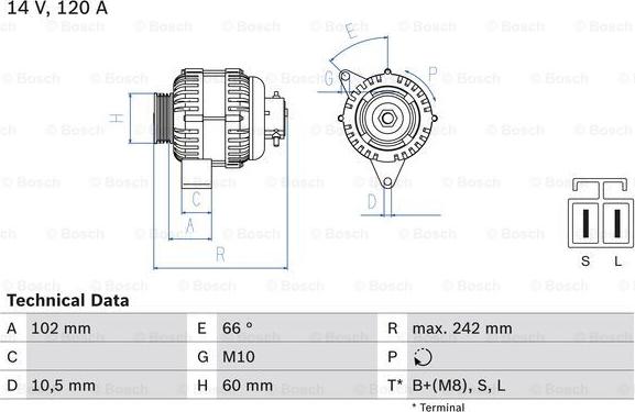 BOSCH 0 986 049 550 - Генератор avtolavka.club