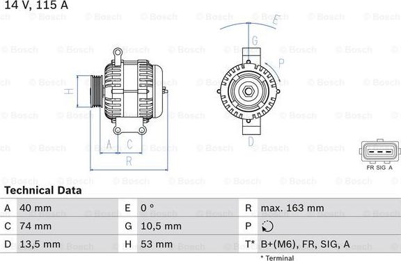 BOSCH 0 986 049 520 - Генератор avtolavka.club