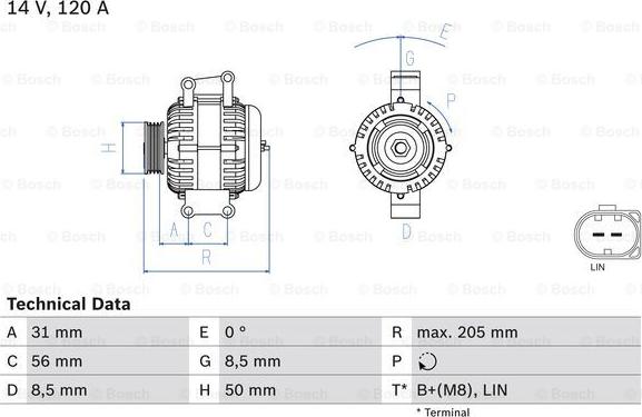 BOSCH 0 986 049 010 - Генератор avtolavka.club