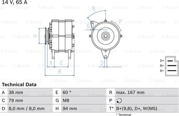 BOSCH 0 986 044 591 - Генератор avtolavka.club