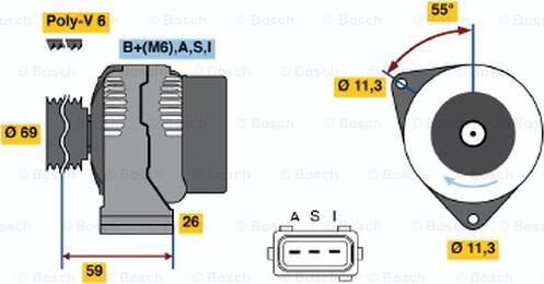 BOSCH 0 986 044 691 - Генератор avtolavka.club