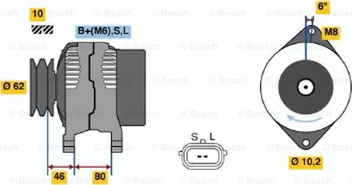 BOSCH 0 986 044 051 - Генератор avtolavka.club