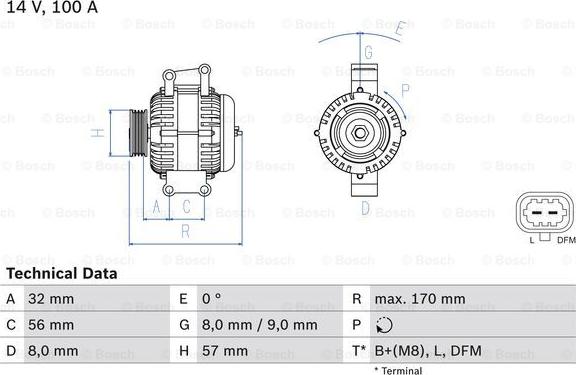 BOSCH 0 986 044 010 - Генератор avtolavka.club