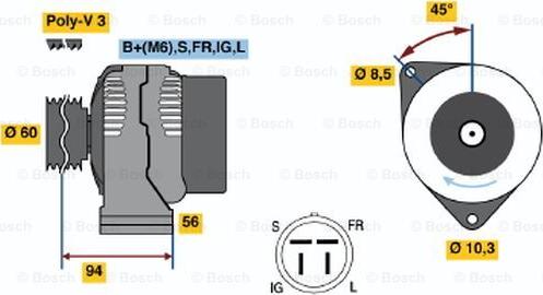 BOSCH 0 986 044 791 - Генератор avtolavka.club