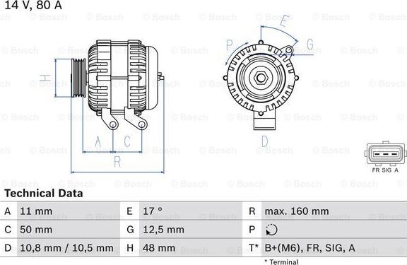 BOSCH 0 986 044 701 - Генератор avtolavka.club