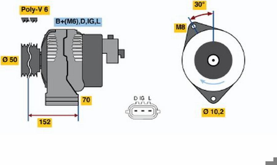 BOSCH 0986044731 - Генератор avtolavka.club