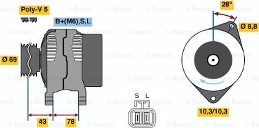 BOSCH 0 986 044 721 - Генератор avtolavka.club