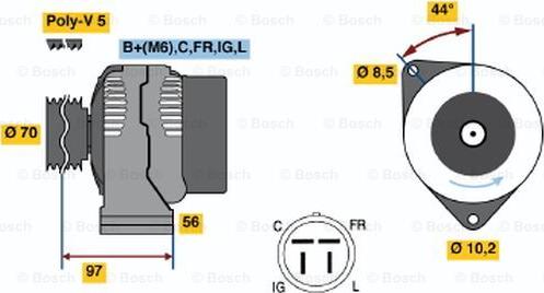 BOSCH 0 986 045 961 - Генератор avtolavka.club