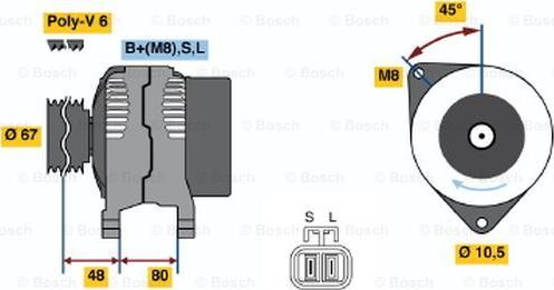 BOSCH 0 986 045 641 - Генератор avtolavka.club