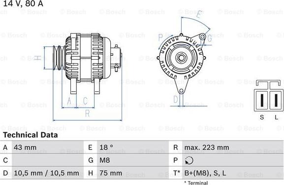 BOSCH 0 986 045 601 - Генератор avtolavka.club