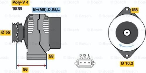 BOSCH 0 986 045 801 - Генератор avtolavka.club