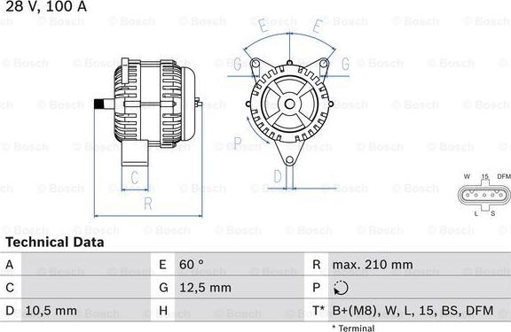 BOSCH 0 986 046 570 - Генератор avtolavka.club