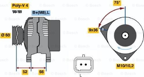 BOSCH 0 986 045 221 - Генератор avtolavka.club