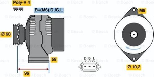 BOSCH 0 986 045 781 - Генератор avtolavka.club