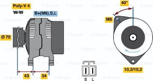 BOSCH 0 986 046 411 - Генератор avtolavka.club