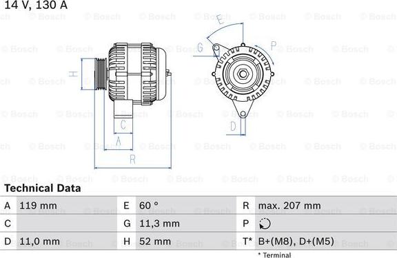 BOSCH 0 986 046 020 - Генератор avtolavka.club