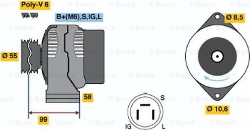 BOSCH 0 986 046 391 - Генератор avtolavka.club