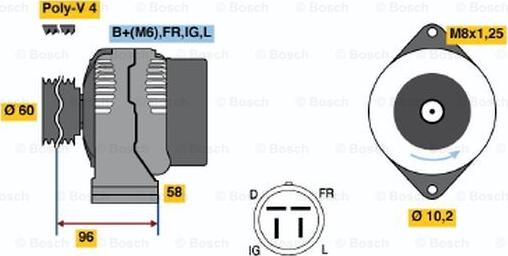 BOSCH 0 986 040 910 - Генератор avtolavka.club