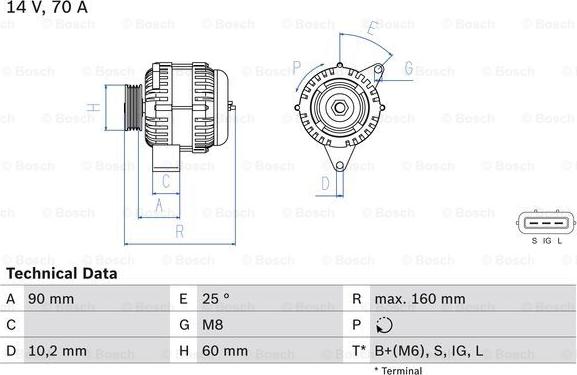 BOSCH 0 986 040 461 - Генератор avtolavka.club