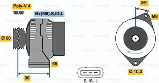 BOSCH 0 986 040 501 - Генератор avtolavka.club