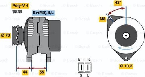 BOSCH 0 986 040 521 - Генератор avtolavka.club