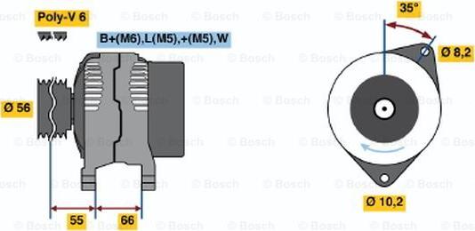 BOSCH 0 986 040 001 - Генератор avtolavka.club