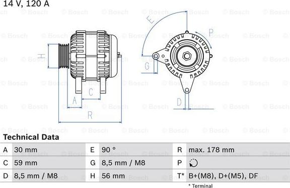 BOSCH 0 986 040 350 - Генератор avtolavka.club