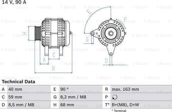 BOSCH 0 986 040 330 - Генератор avtolavka.club