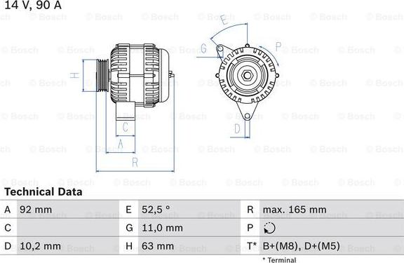 BOSCH 0 986 040 210 - Генератор avtolavka.club