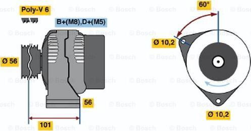 BOSCH 0 986 041 401 - Генератор avtolavka.club