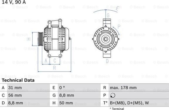 BOSCH 0 986 041 530 - Генератор avtolavka.club