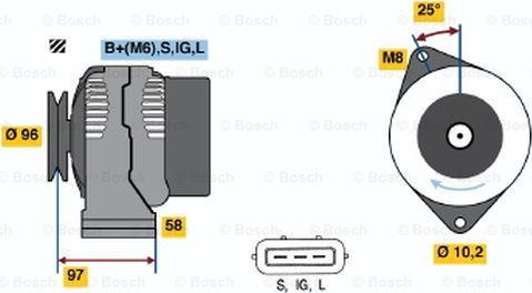 BOSCH 0 986 043 021 - Генератор avtolavka.club