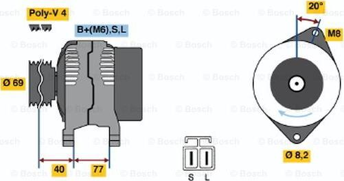 BOSCH 0 986 042 901 - Генератор avtolavka.club