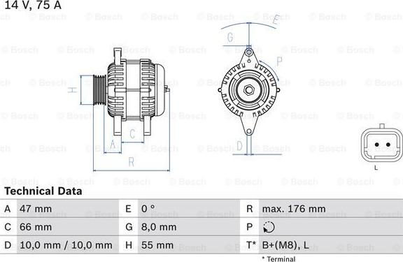 BOSCH 0 986 042 191 - Генератор avtolavka.club