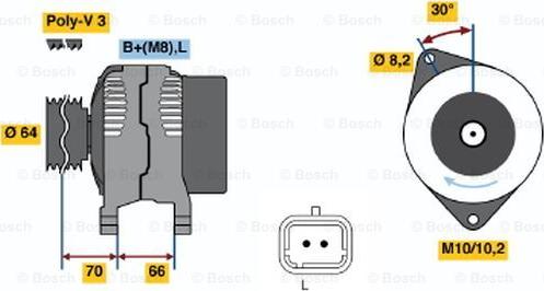 BOSCH 0 986 042 101 - Генератор avtolavka.club