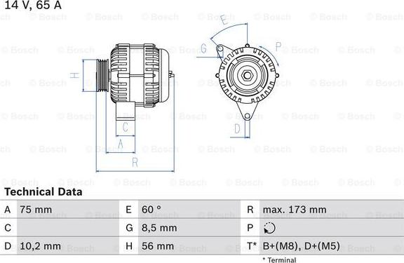 BOSCH 0 986 042 111 - Генератор avtolavka.club