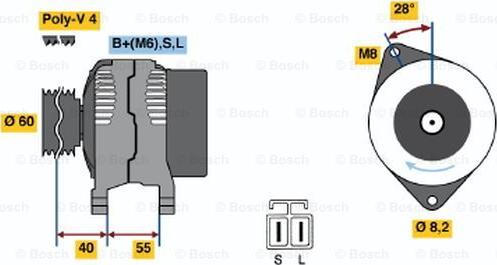 BOSCH 0 986 042 881 - Генератор avtolavka.club