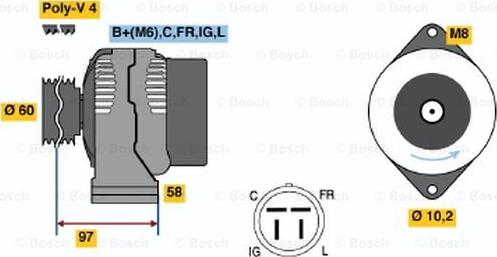 BOSCH 0 986 042 341 - Генератор avtolavka.club